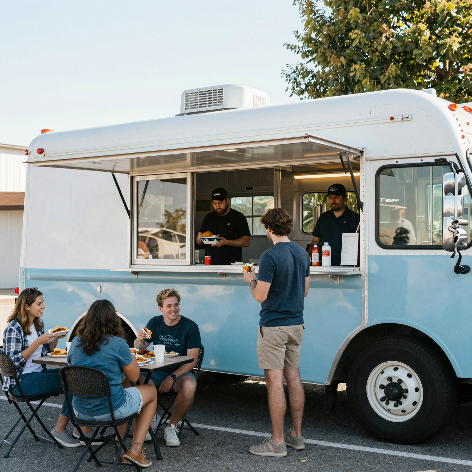 Haven Brothers Food Truck showcasing its exterior and ambiance
