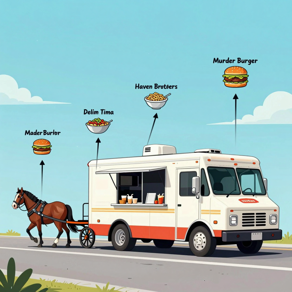 Illustration of the evolution of Haven Brothers Food Truck