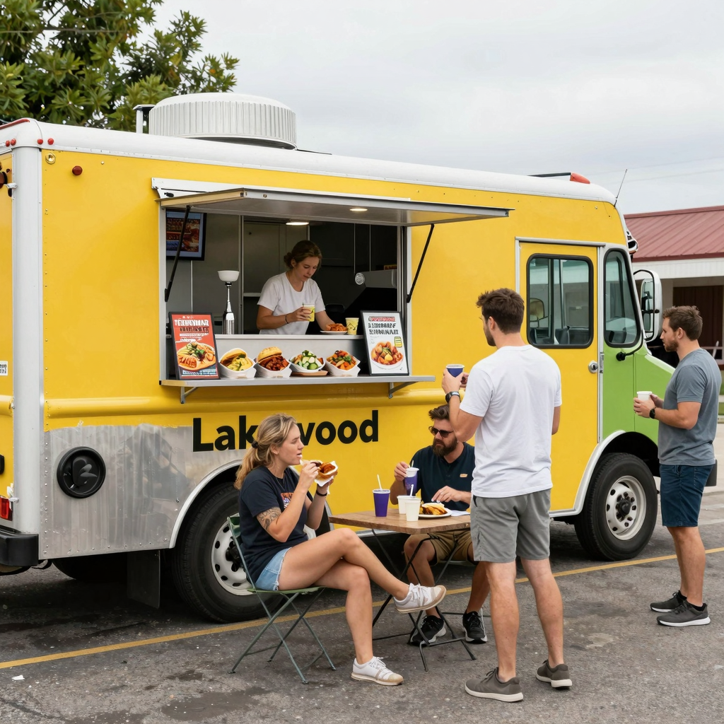 Colorful food truck in Lakewood serving local cuisine