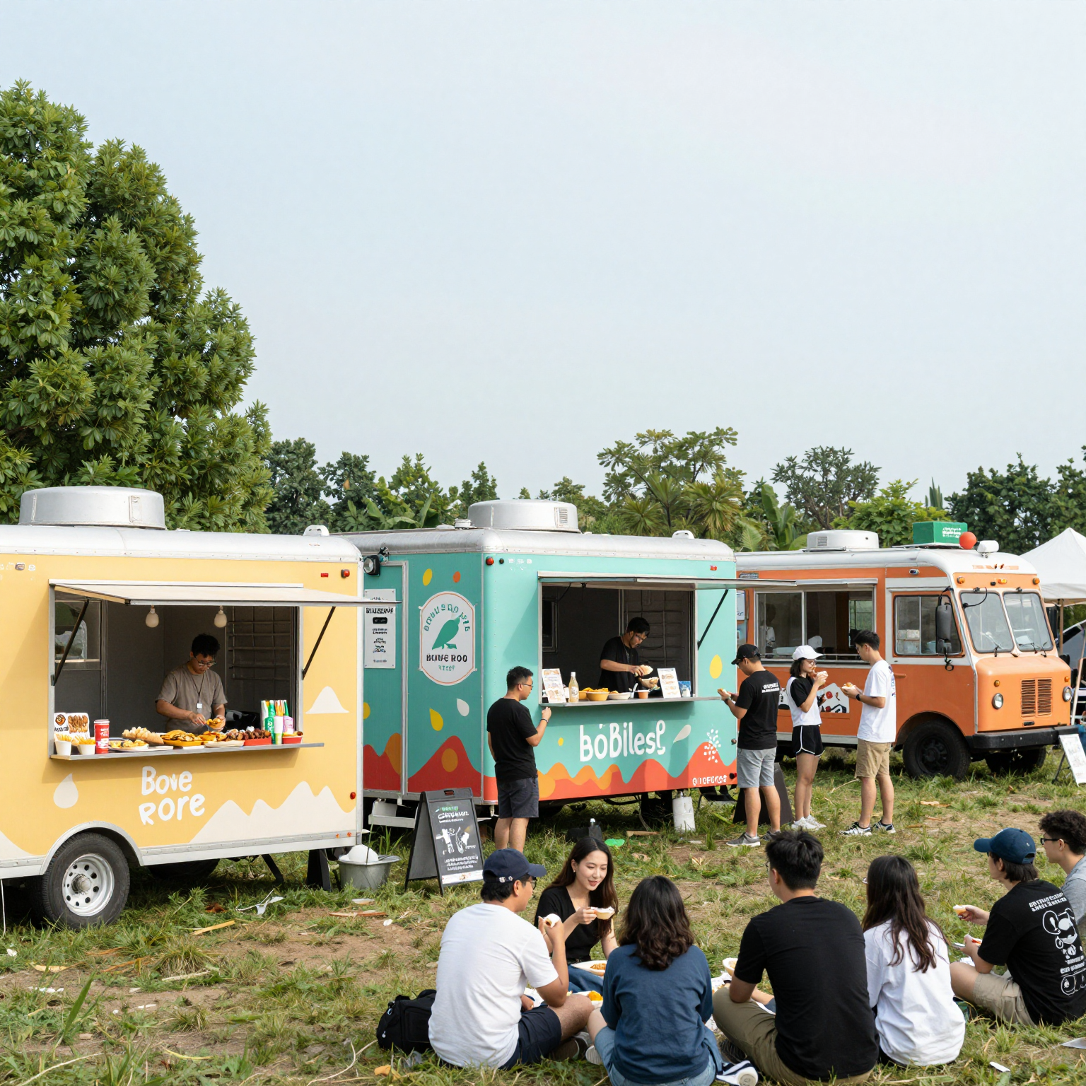 Food truck festival scene showcasing vibrant atmosphere and diverse offerings