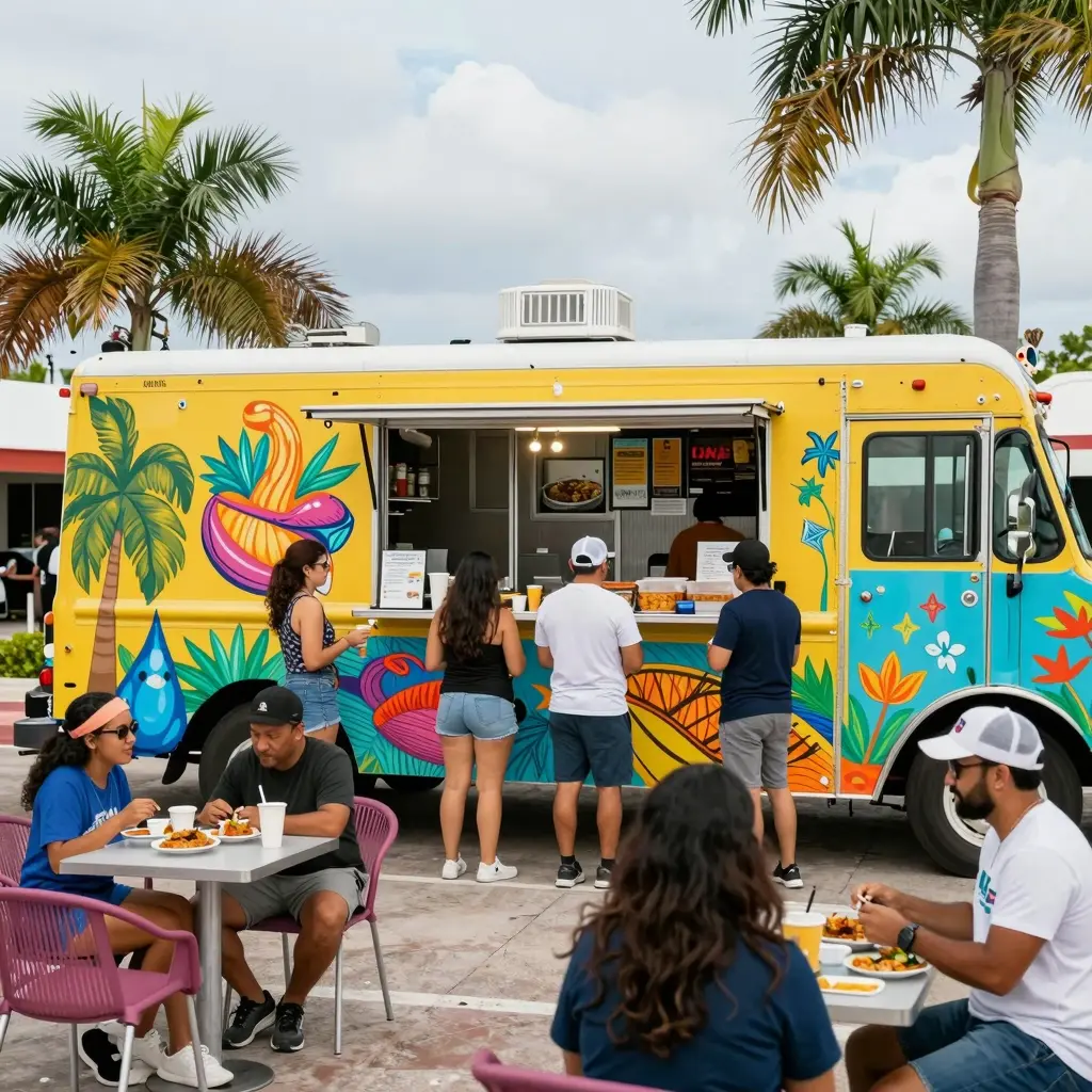 A colorful street food truck in Florida