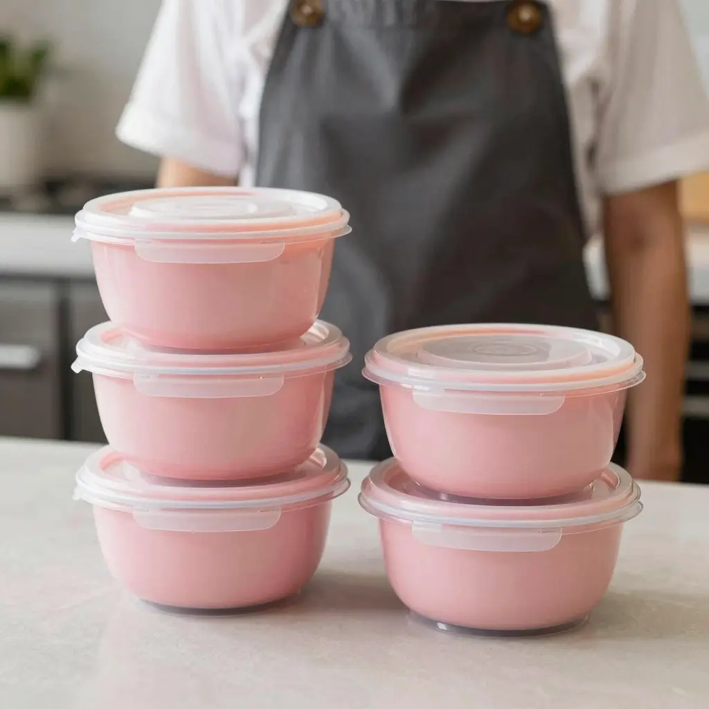 Pink Apple Plastic Food Containers